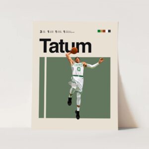 Jayson Tatum NBA Stat Poster Decor Art