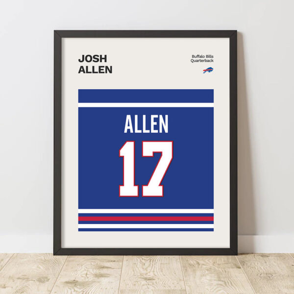 Josh Allen Number 17 Poster