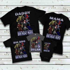 Marvel Avengers Birthday Hero Matching Family Shirt