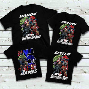 Marvel Avengers Birthday Matching Family Shirt