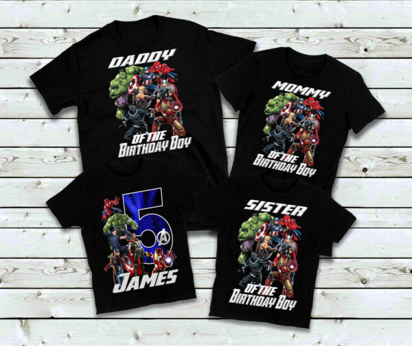 Marvel Avengers Birthday Matching Family Shirt