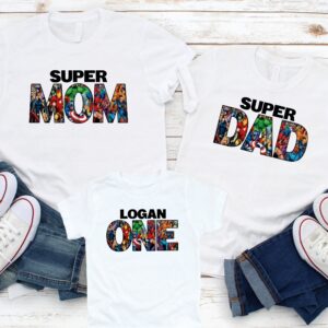 Marvel Superhero Mom Dad Baby Matching Family Shirt