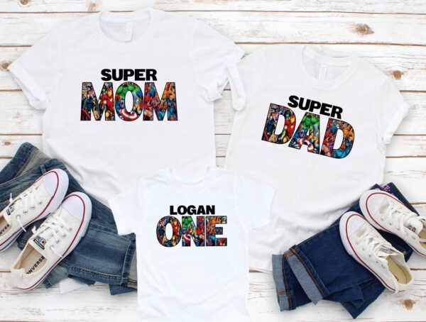 Marvel Superhero Mom Dad Baby Matching Family Shirt