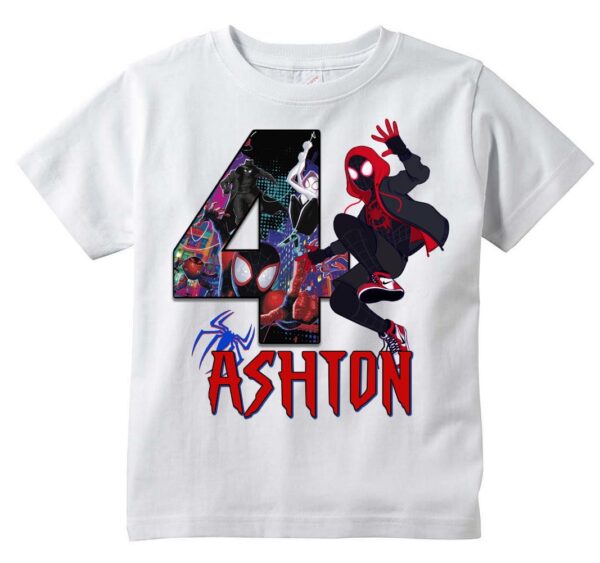 Personalized Miles Morales Spiderman Birthday T-shirt