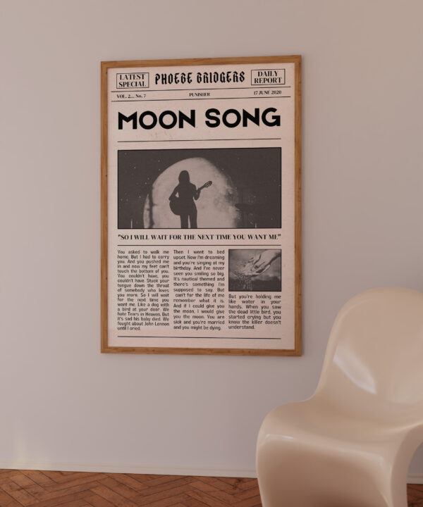 Phoebe Bridgers Newspaper Print Moon Song Poster Decor Art