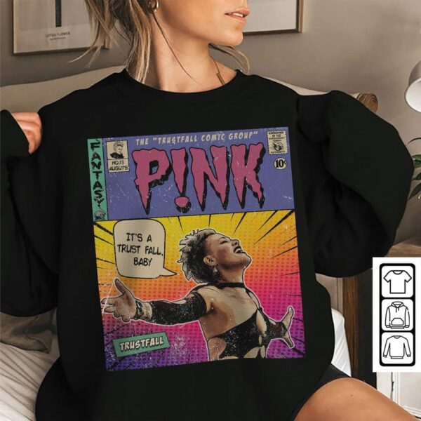 P!nk Comic Trustfall World Tour Album Graphic Tee Sweatshirt