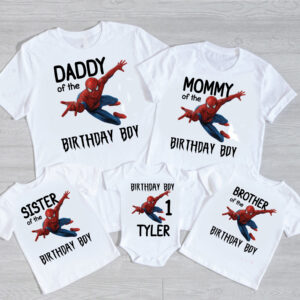 Spiderman Birthday Party Matching Family Shirts