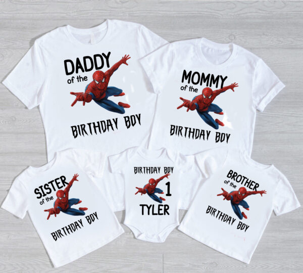 Spiderman Birthday Party Matching Family Shirts