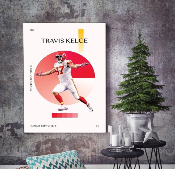 Travis Kelce Kansas City Chiefs Football 87 Poster Decor Art