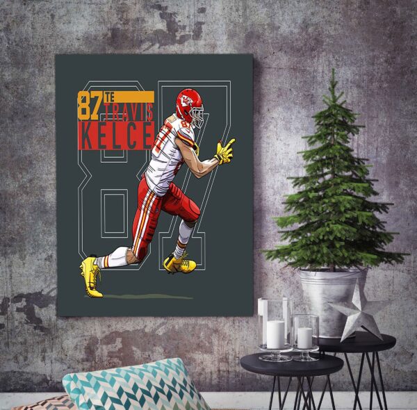 Travis Kelce Kansas City Football 87 Poster Decor Art