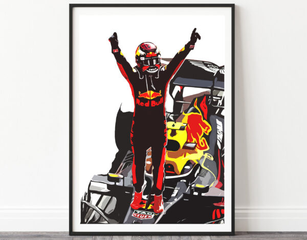 Verstappen Red Bull Formula 1 Poster Decor Art