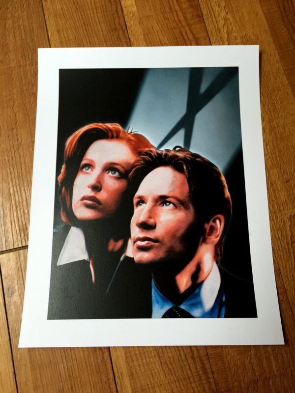 X-Files Mulder and Scully Portrait Poster Decor Art