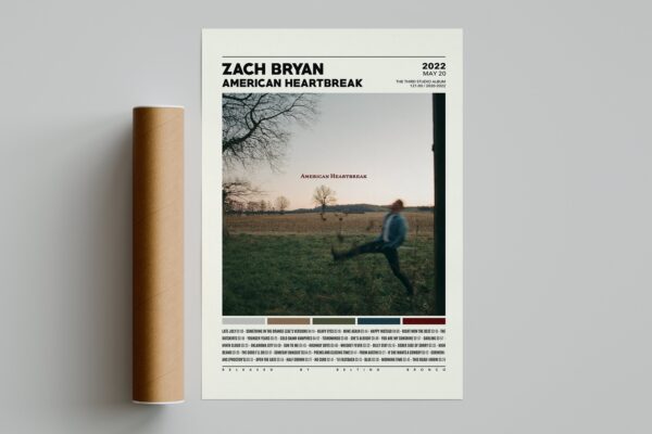 Zach Bryan American Heartbreak Album Cover Poster Decor Art