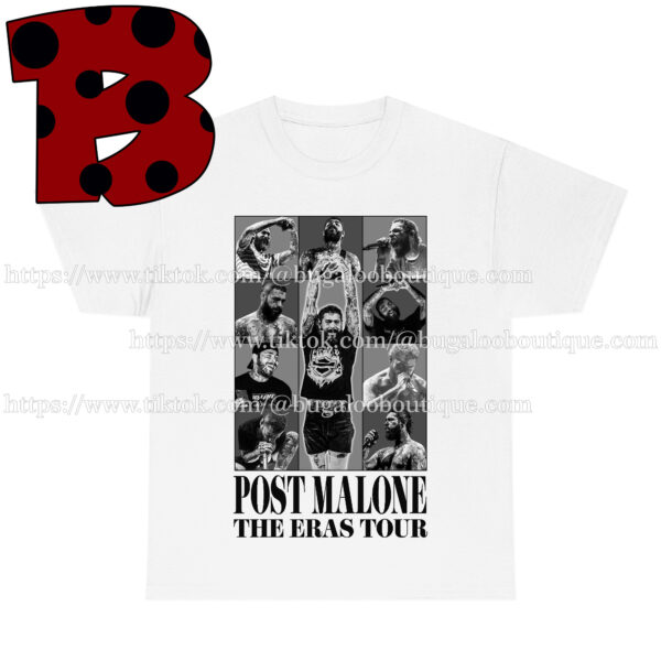 Post Malone The Eras Tour Black White Version Tshirt