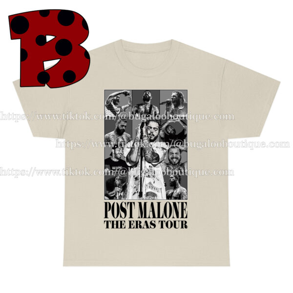 Post Malone The Eras Tour Black White Version Tee