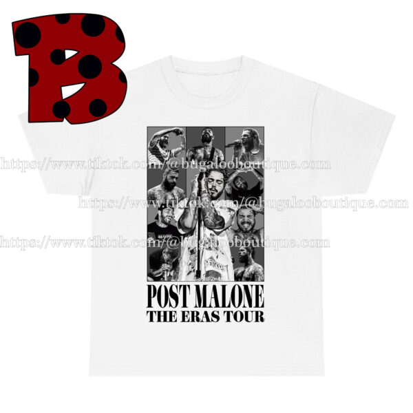 Post Malone The Eras Tour Black White Version Tee