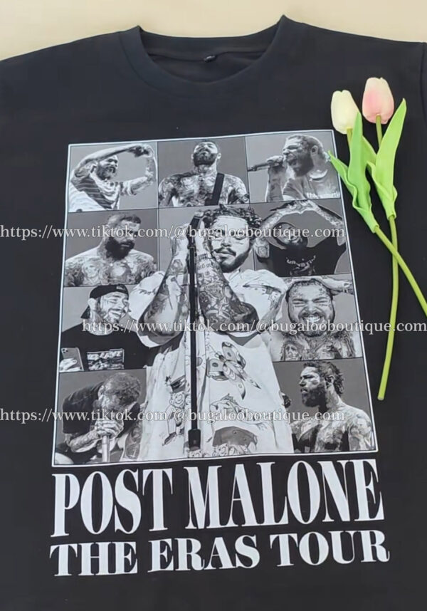 Post Malone The Eras Tour Black White Version Tee