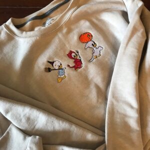 Huey Dewey And Louie Duck Trick Or Treat Halloween Embroidered Sweatshirt