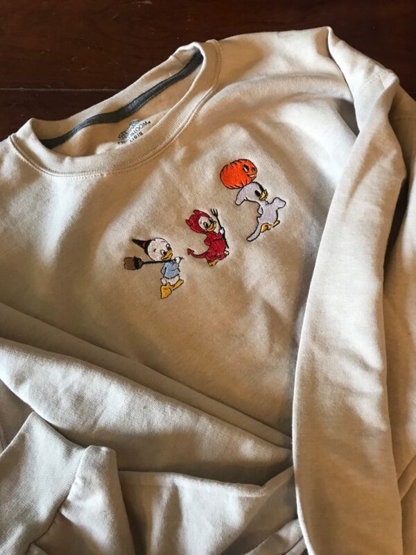 Huey Dewey And Louie Duck Trick Or Treat Halloween Embroidered Sweatshirt