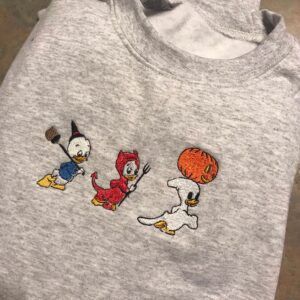 Huey Dewey And Louie Duck Trick Or Treat Halloween Embroidered Sweatshirt