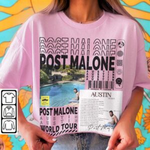 Post Malone Austin World Tour 2023 Y2K 90s Tee