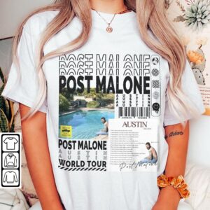 Post Malone Austin World Tour 2023 Y2K 90s Tee