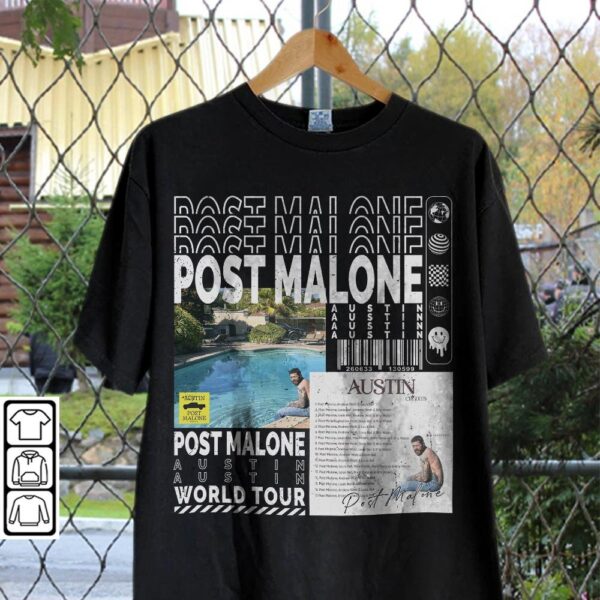 Post Malone Austin World Tour 2023 Y2K 90s Tee