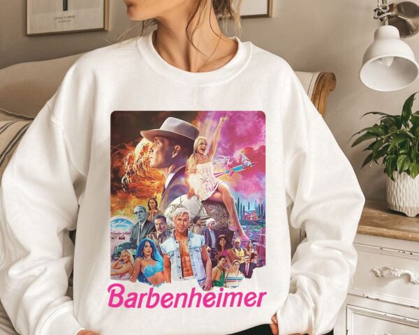 Vintage Barbenheimer Funny Movie Tshirt