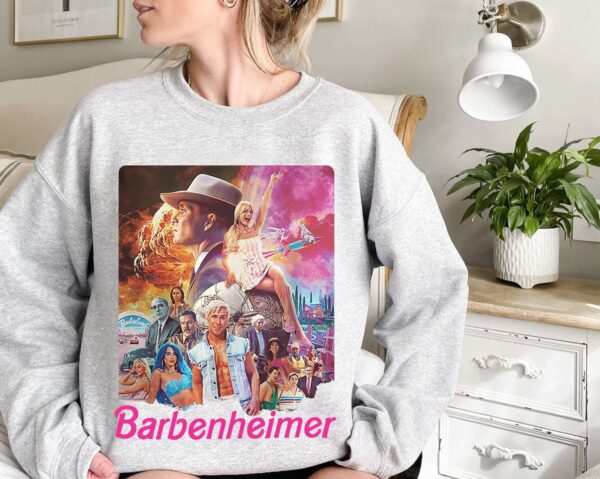 Vintage Barbenheimer Funny Movie Tshirt