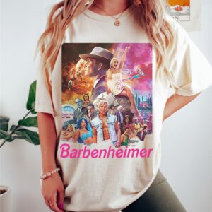 Vintage Barbenheimer Funny Movie Tshirt