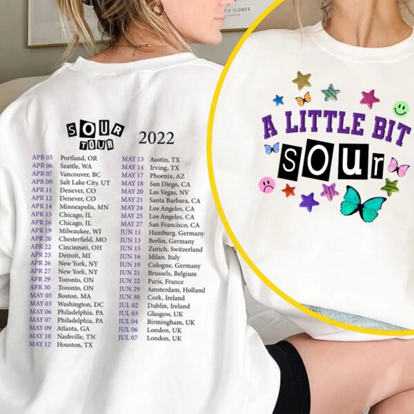 Olivia Rodrigo Sour Tour 2022 Double Sided Shirts