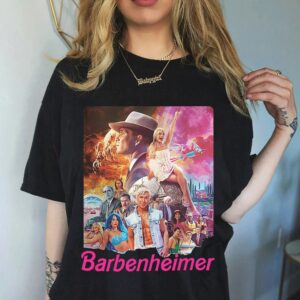 Vintage Barbenheimer Funny Movie Tshirt