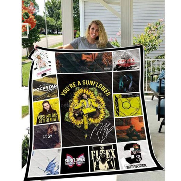 Post Malone Powerful 3D Quilt Christmas Gift Ideas Blanket