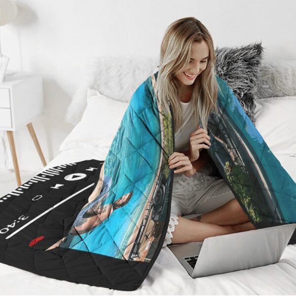 Custom Spotify Fleece Blanket Your Photo & Music Favorite Song