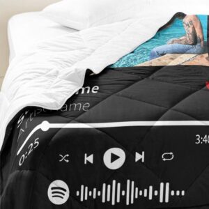 Custom Spotify Fleece Blanket Your Photo & Music Favorite Song