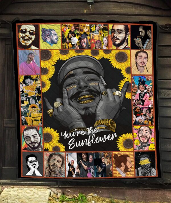 Post Malone You Are Sunflower Quilt Blanket