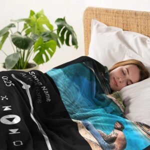 Custom Spotify Fleece Blanket Your Photo & Music Favorite Song