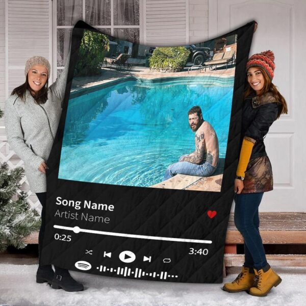 Custom Spotify Fleece Blanket Your Photo & Music Favorite Song