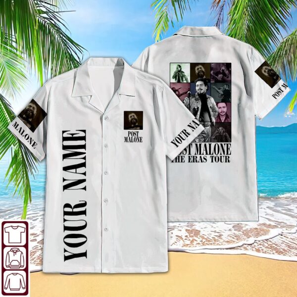 Post Malone Hawaiian White Shirt