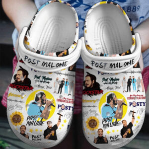 Post Malone Rapper Singer Clogs, Post Malone Custom Clogs,Post Malone Custom Clogs Shoes, Summer Sandals, Custom Clogs Shoes