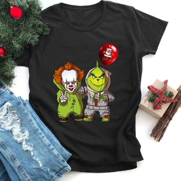 The Grinch X Pennywise Halloween T-Shirt Xmas Shirt Teacher Hand Christmas 2021