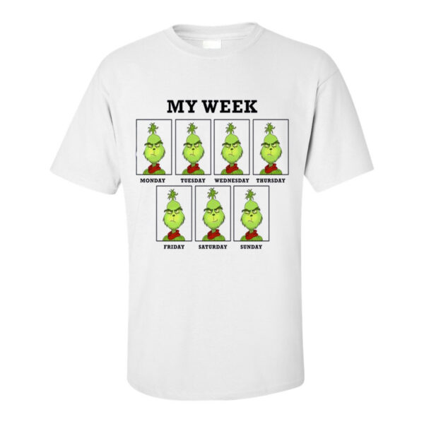 Women Cute Letters Tshirt Funny Grinch T Shirt My Week And Holiday Christmas Ideas Quotes