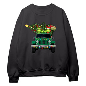 Personalized Grinch Family Christmas Truck Grinchmas Sweatshirt Matching Funny Shirts Long Sleeve For Adult Kids