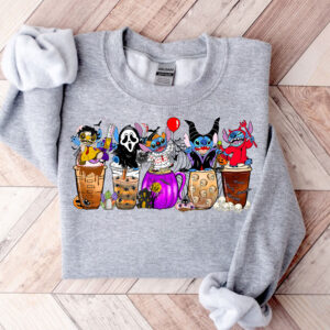 Fall Coffee Halloween Funny Stitch Sweatshirt