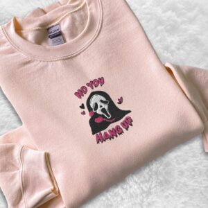 Ghost Face No You Hang Up First Embroidered Sweatshirt