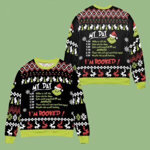 Grinch My Day I’m Booked Ugly Sweater Christmas Gift