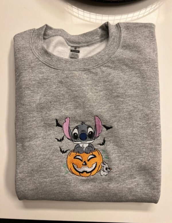 Halloween Disney Stitch Embroidered Sweatshirt