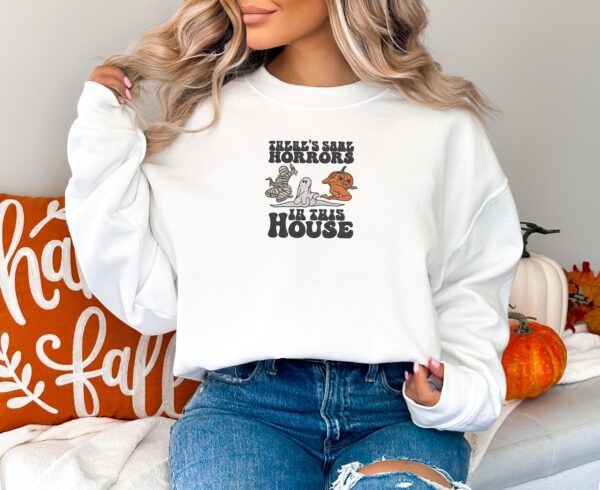 Halloween Horrors In This House Embroidered Sweatshirt