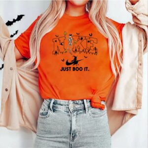 Halloween Skeleton Pumpkin Witch Just Boo It Shirt