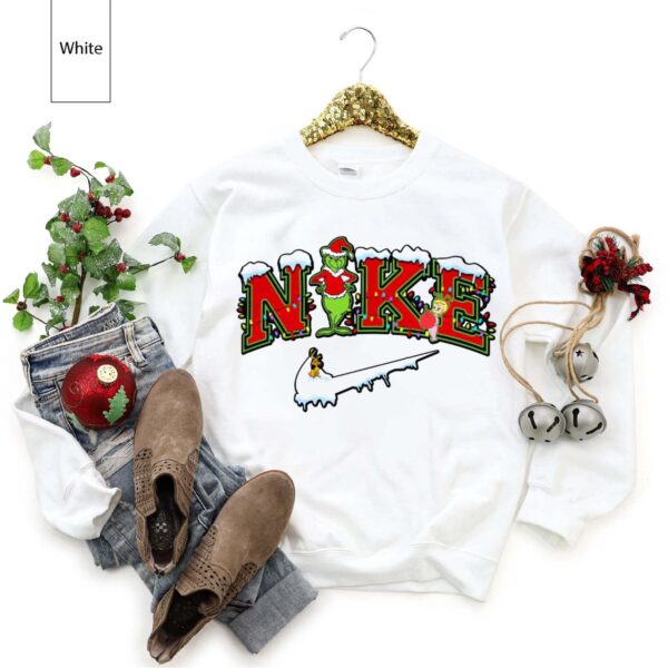 Grinch Christmas Snow Sweatshirt Sweatshirts Snowman Family Holiday Jumper Shirt Santa Claus